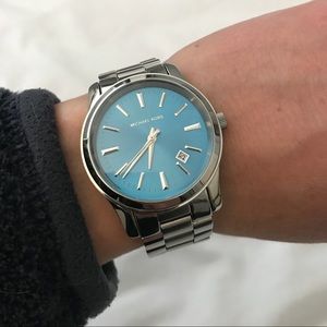 Michael Kors Stainless Steel and Aqua Watch